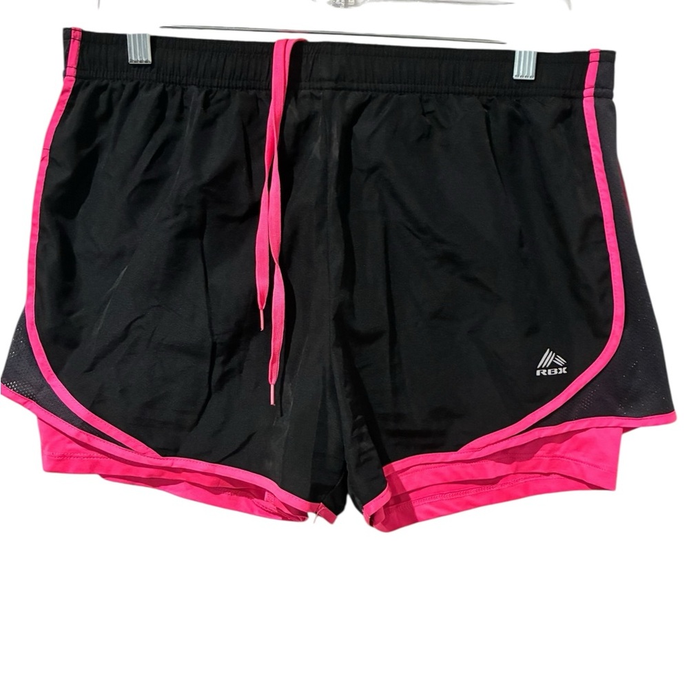 RBX Black & Hot Pink Athletic Shorts